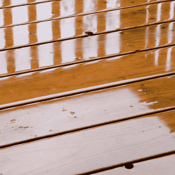 wet deck with rust-proof screws and fastener coating to protect the deck screws from rusting and extending the life of the deck