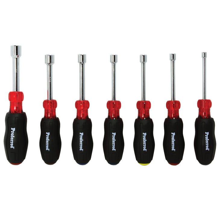 7 Piece Proferred Hollow Shank SAE Nut Driver Set
