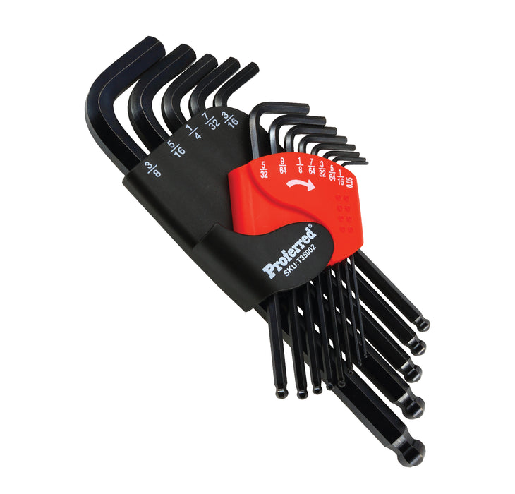 Proferred 13 Piece SAE Long Arm Ball Point Hex Key Set