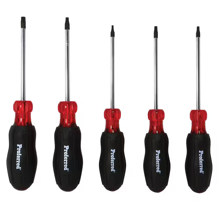 Picture of a 5 Piece Proferred Torx Screwdriver Set